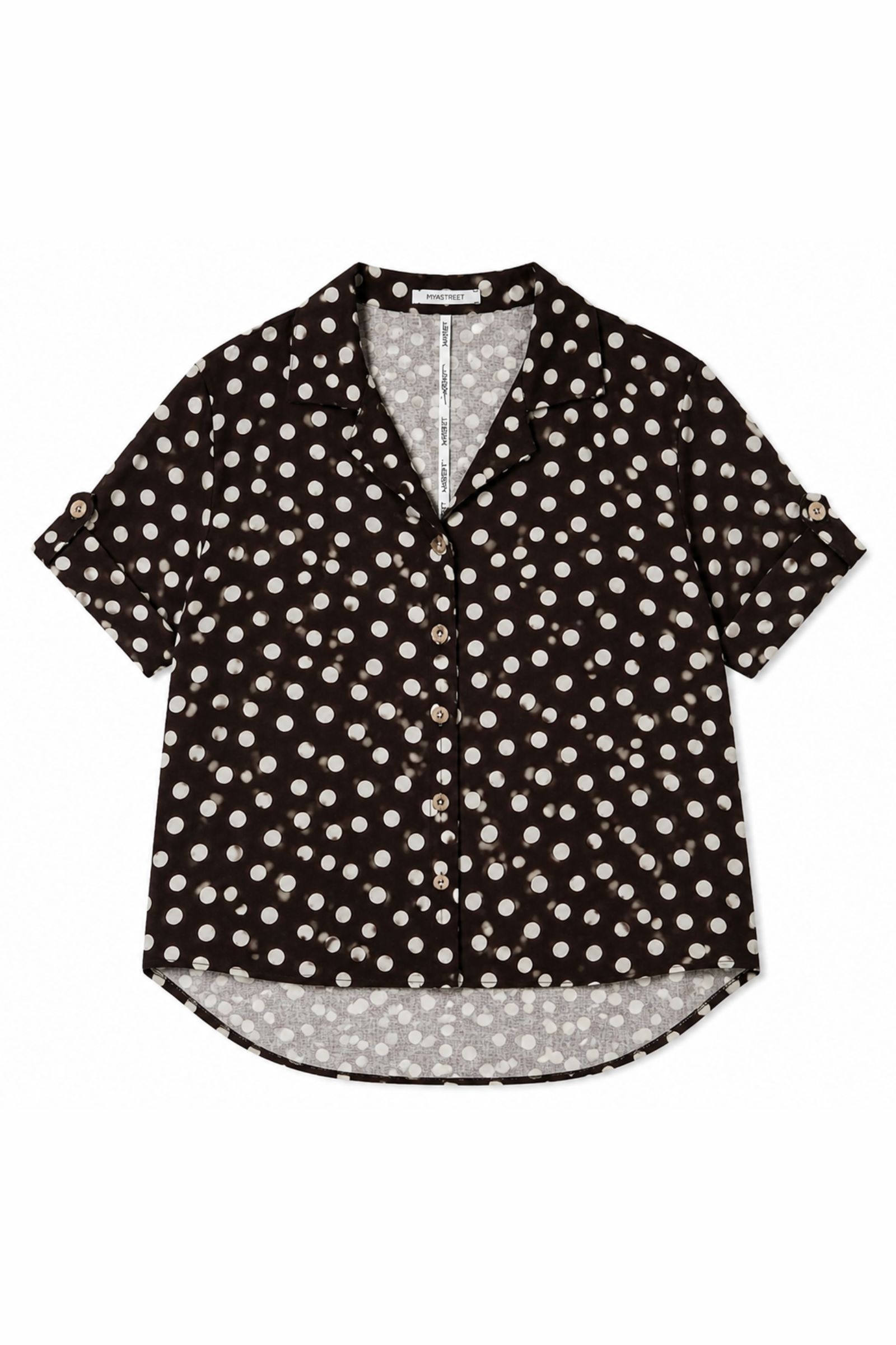 316 CAMICIA IN MISTO LINO A POIS - Moro, S