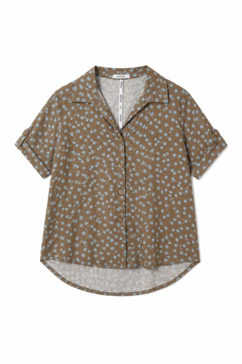 Alternative view of CAMICIA IN MISTO LINO A POIS