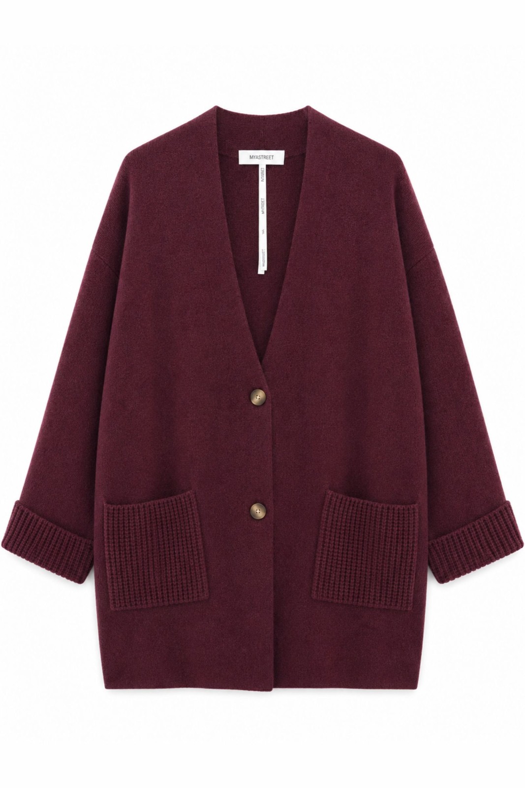 37 CARDIGAN LUNGO CON TASCHE - Prugna, TU