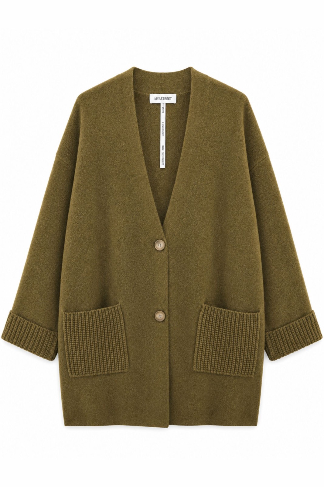 39 CARDIGAN LUNGO CON TASCHE - Militare, TU
