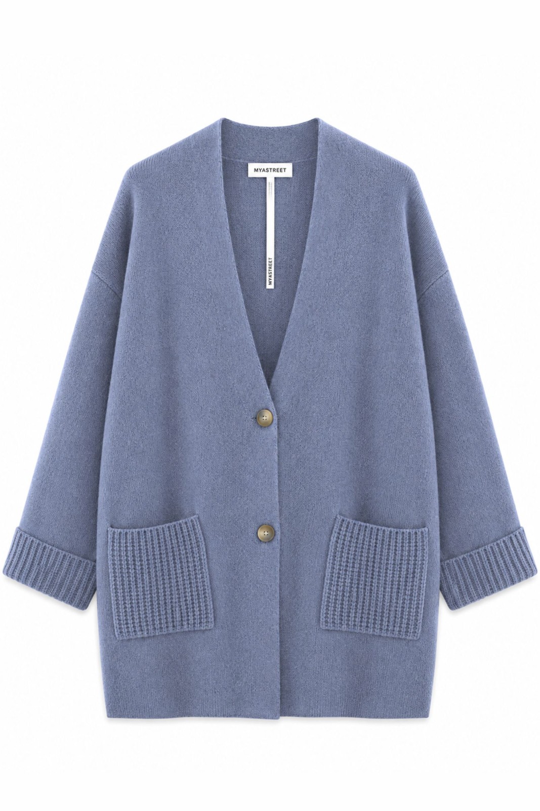 41 CARDIGAN LUNGO CON TASCHE - Denim, TU
