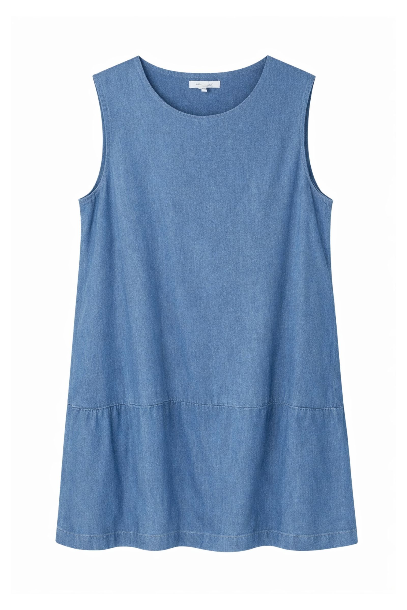 41 ABITO SENZA MANICHE IN VISCOSA A PALLONCINO - Denim, TU