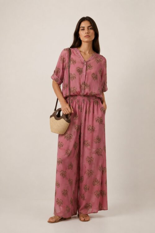 CAMICIA CON COLLETTO ALLA COREANA FANTASIA PALME