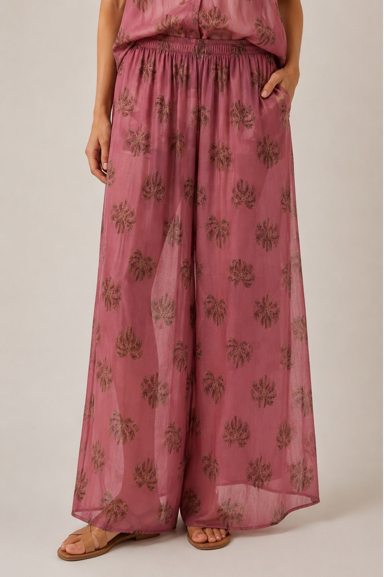 43 PANTALONI FANTASIA PALME - Himmelblau, S