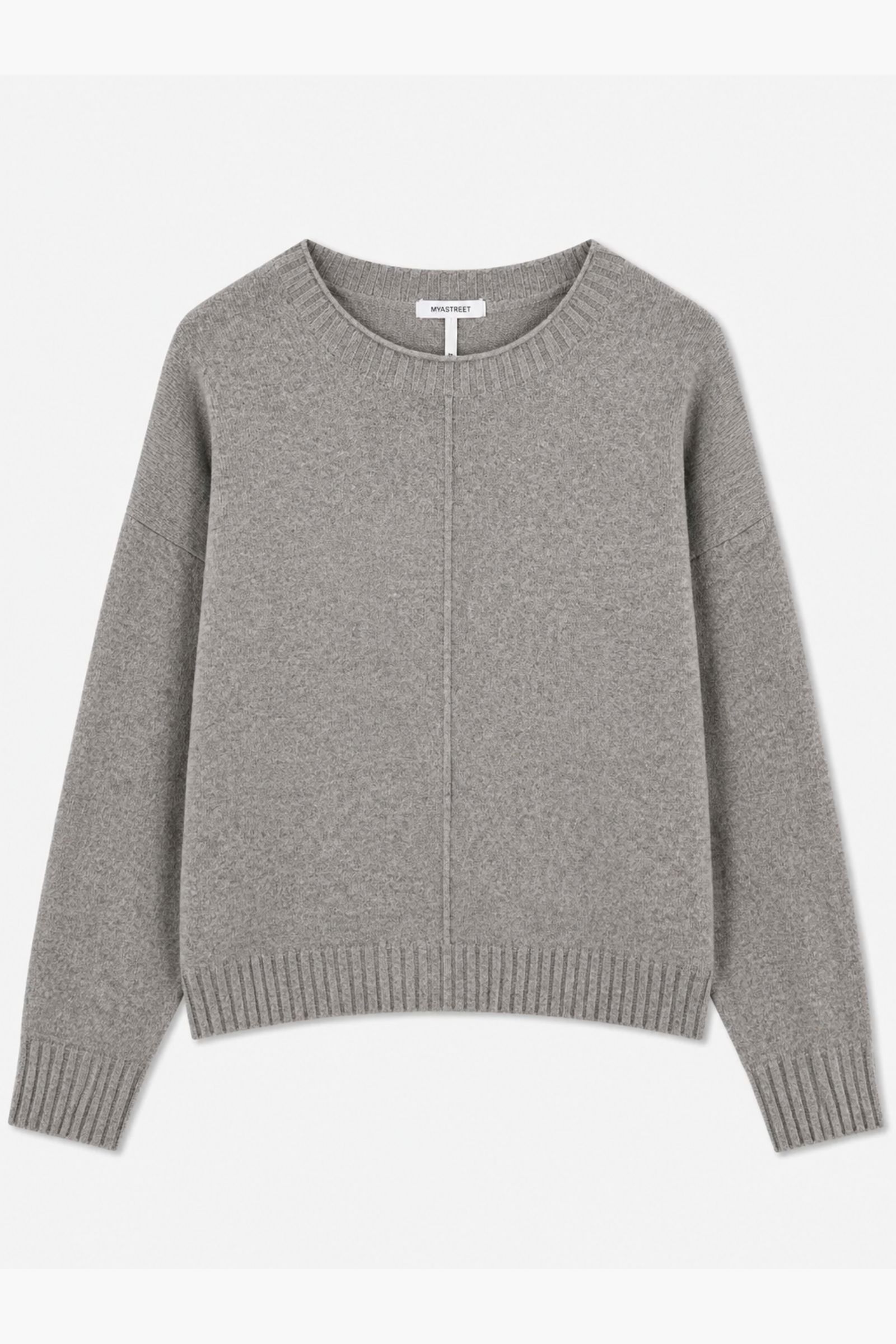 45 MAGLIA GIROCOLLO CON CUCITURA CENTRALE - Tortora, TU