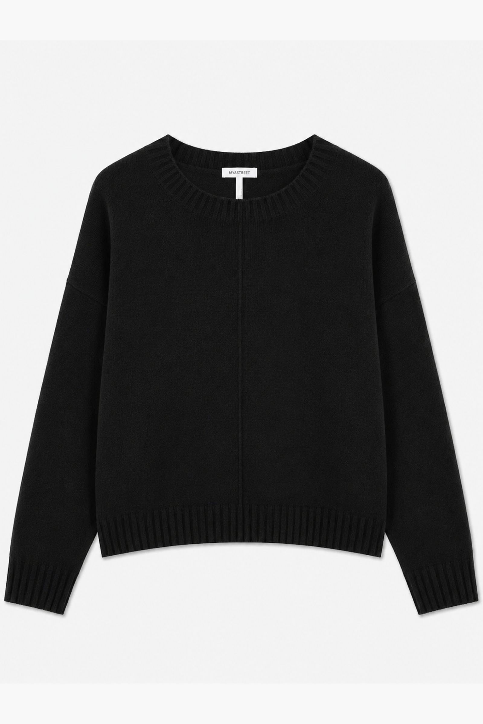 46 MAGLIA GIROCOLLO CON CUCITURA CENTRALE - Nero, TU