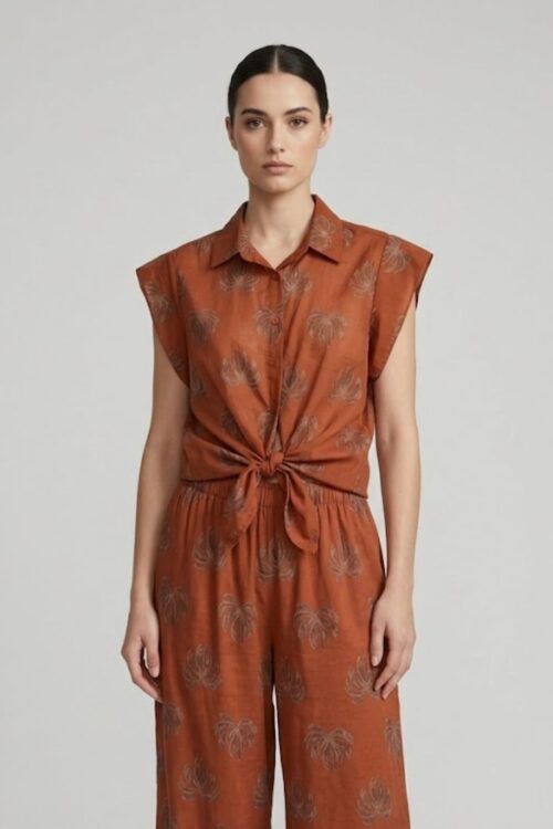 CAMICIA CON COLLETTO CLASSICO FANTASIA PALME