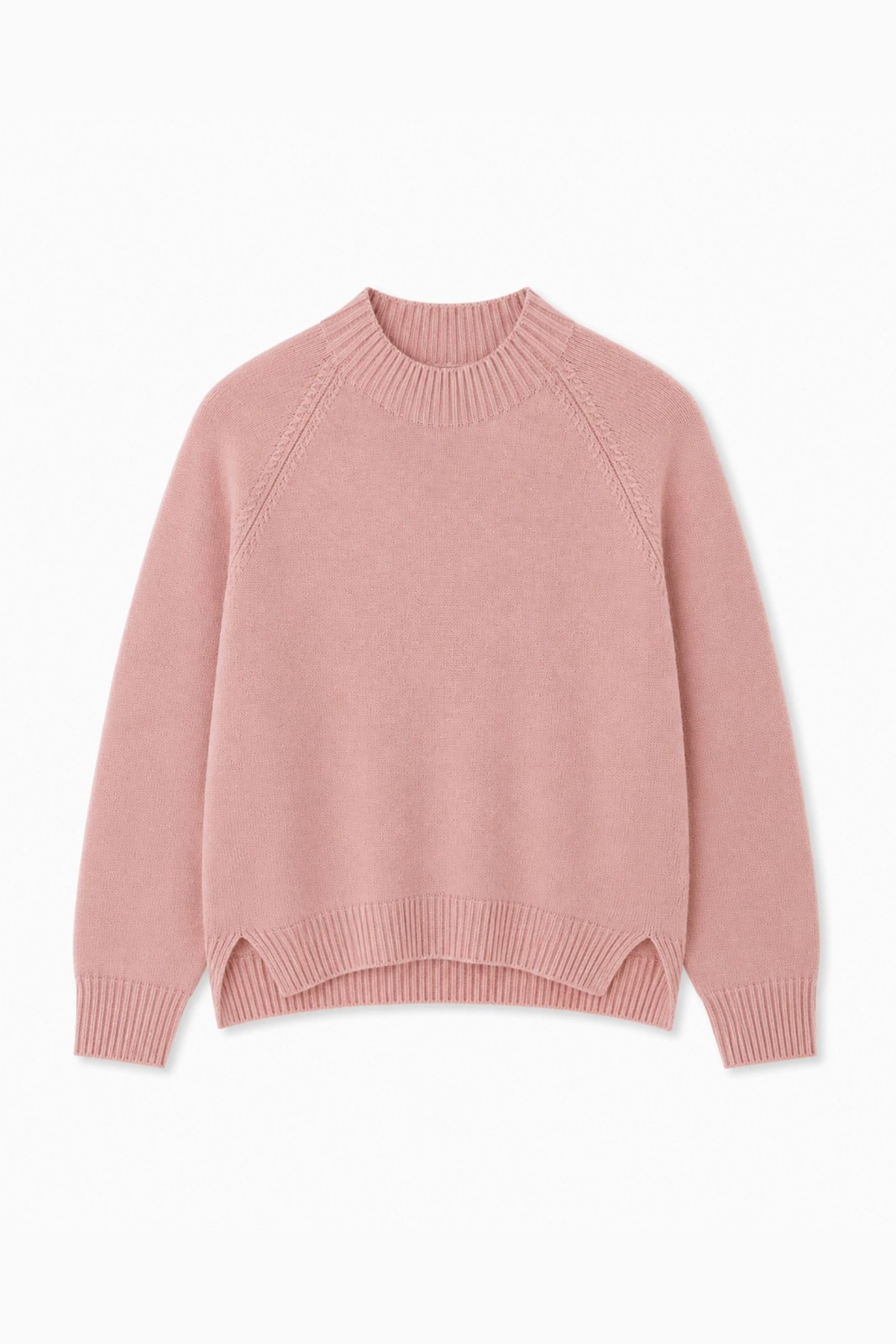 5 MAGLIA GIROCOLLO CON DETTAGLI A COSTINE - Rosa, TU