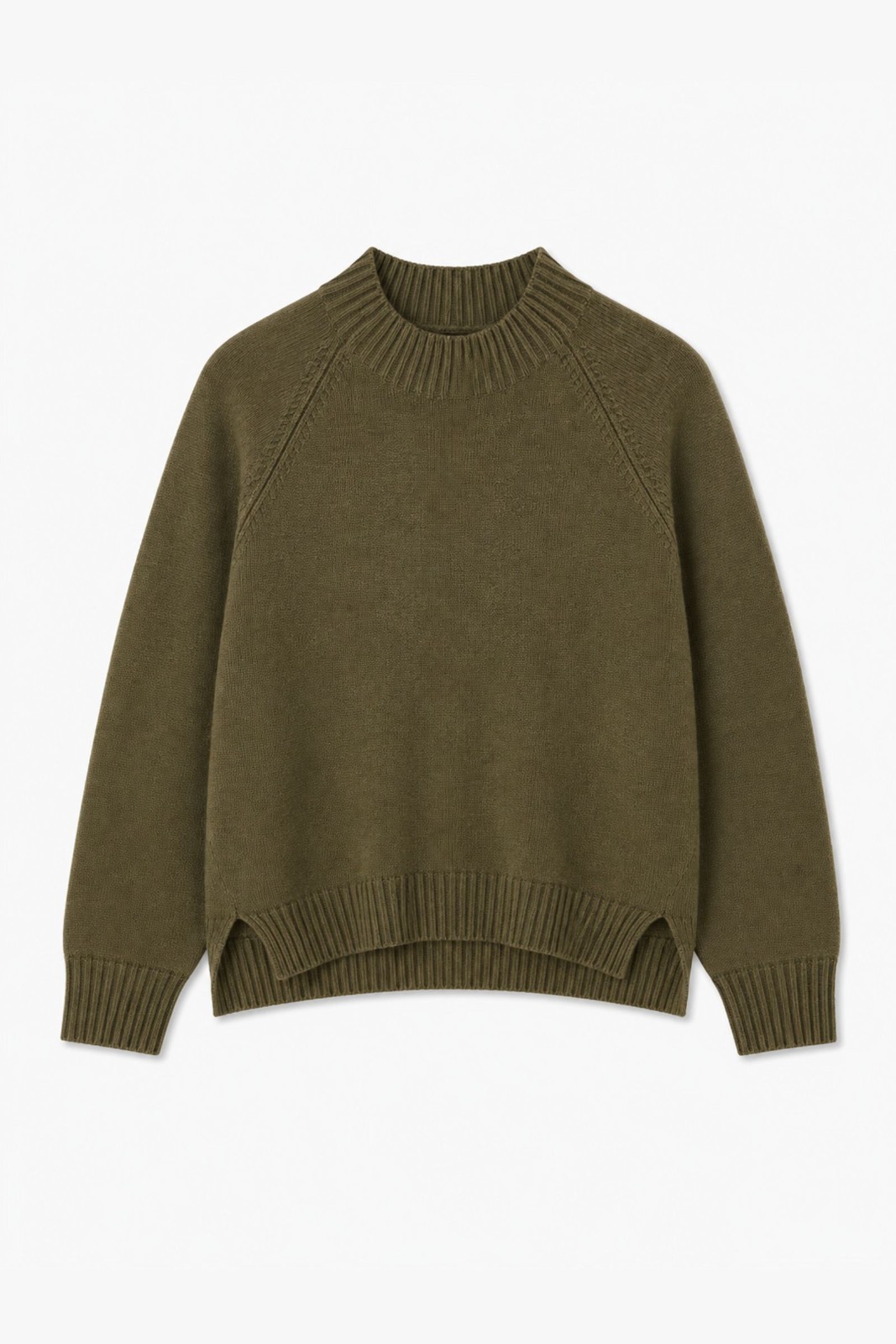 7 MAGLIA GIROCOLLO CON DETTAGLI A COSTINE - Militare, TU