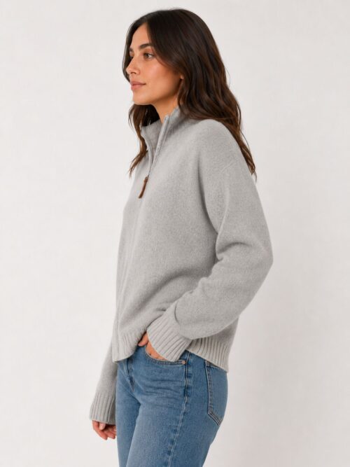 Alternative view of CARDIGAN CON ZIP E COLLO ALTO