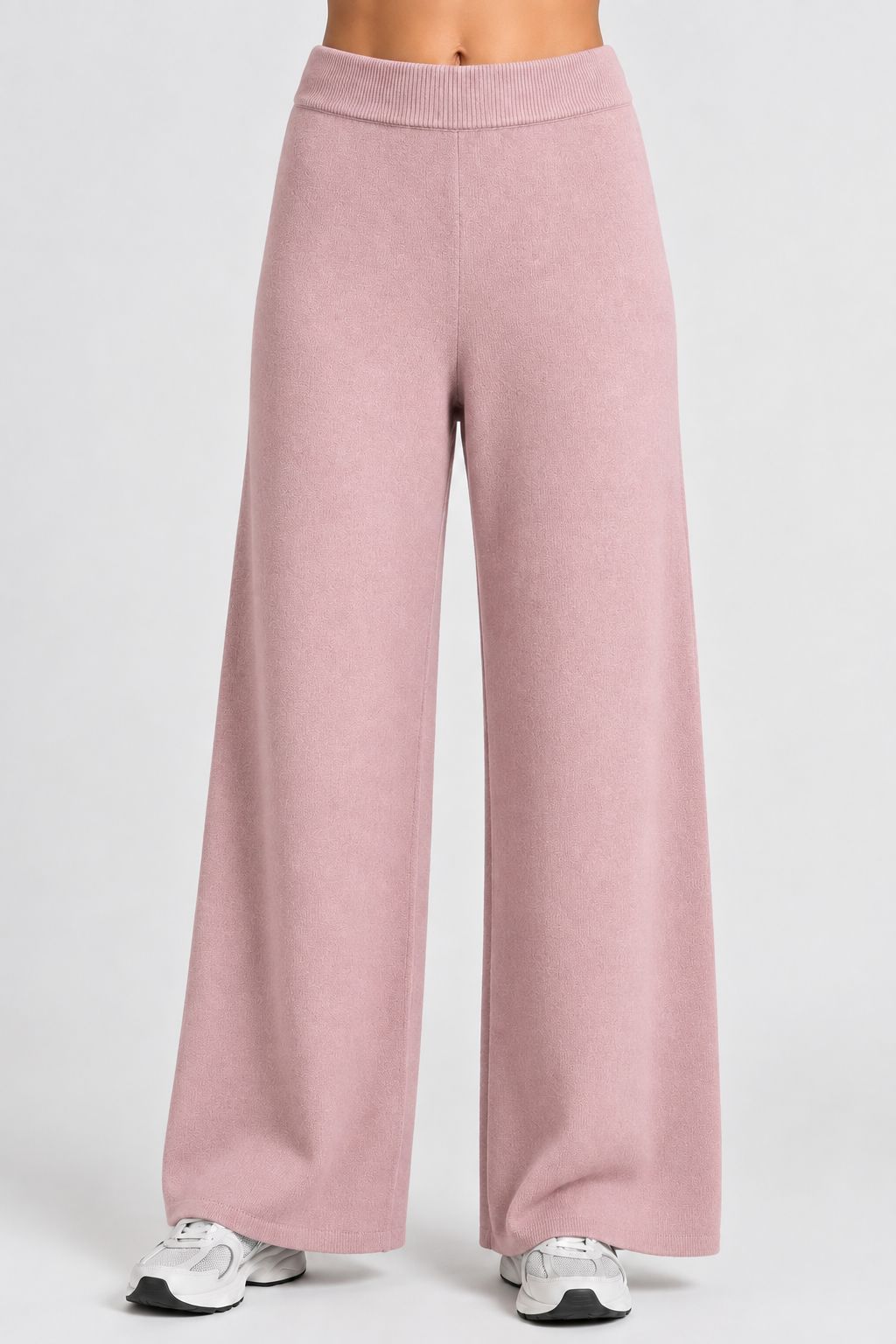 93bbcf42-5b23-4dc7-a220-9c5097845094 PANTALONI A PALAZZO IN MAGLIA - Rose, TU