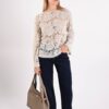 BLUSA SEMITRASPARENTE IN PIZZO FLOREALE CON MANICHE A CAMPANA - immagine 4