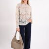 BLUSA SEMITRASPARENTE IN PIZZO FLOREALE CON MANICHE A CAMPANA - immagine 5