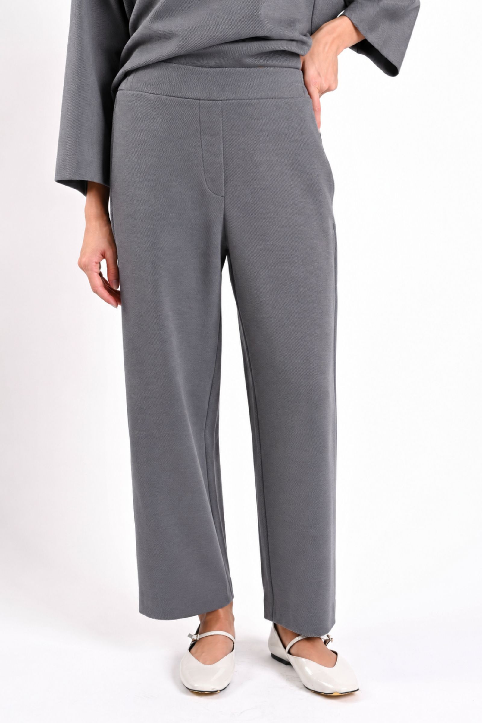 AM931-06_GRIGIO PANTALONI A SIGARETTA IN MAGLIA JERSEY - Grey, XS