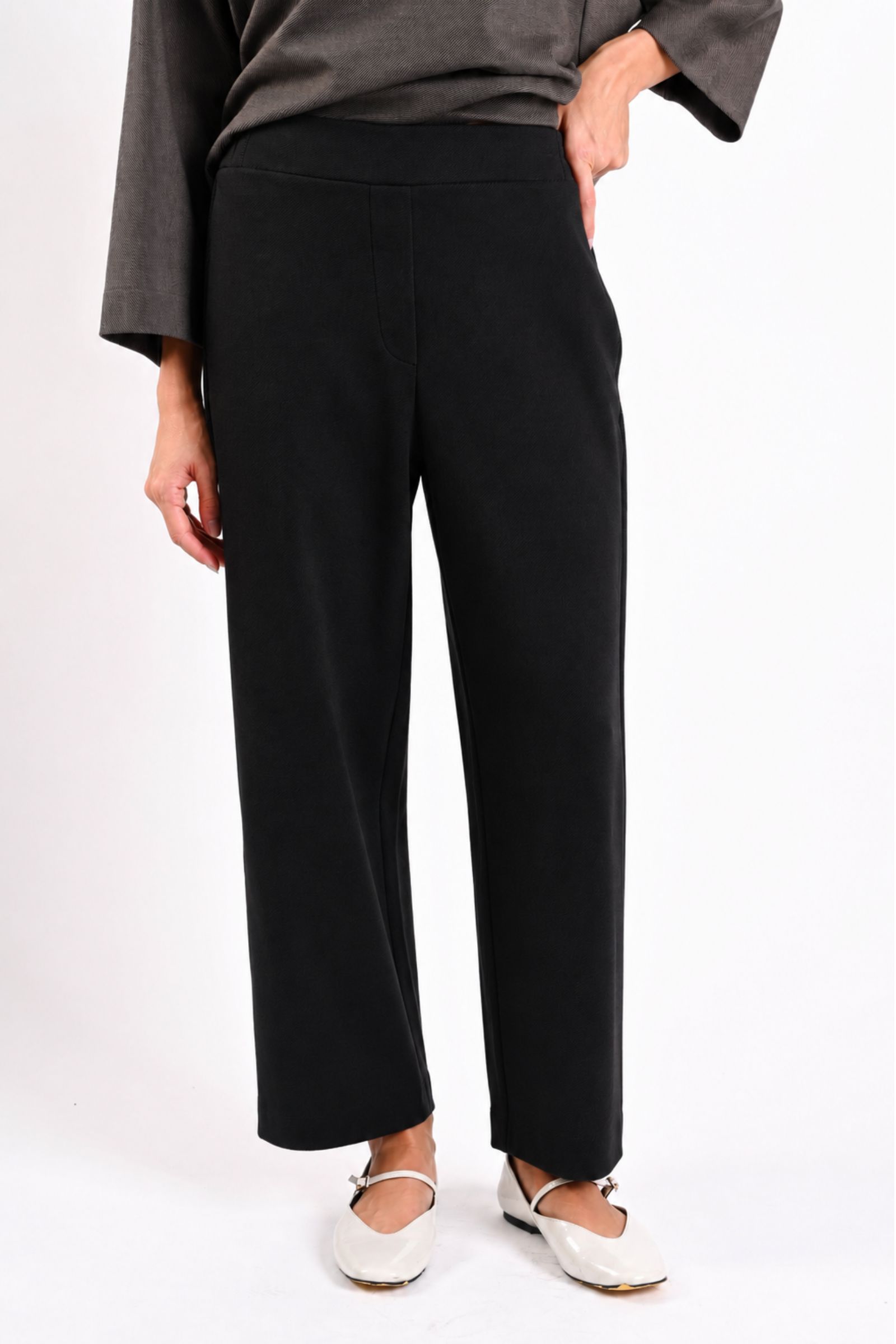 AM931-06_NERO PANTALONI A SIGARETTA IN MAGLIA JERSEY - Black, M