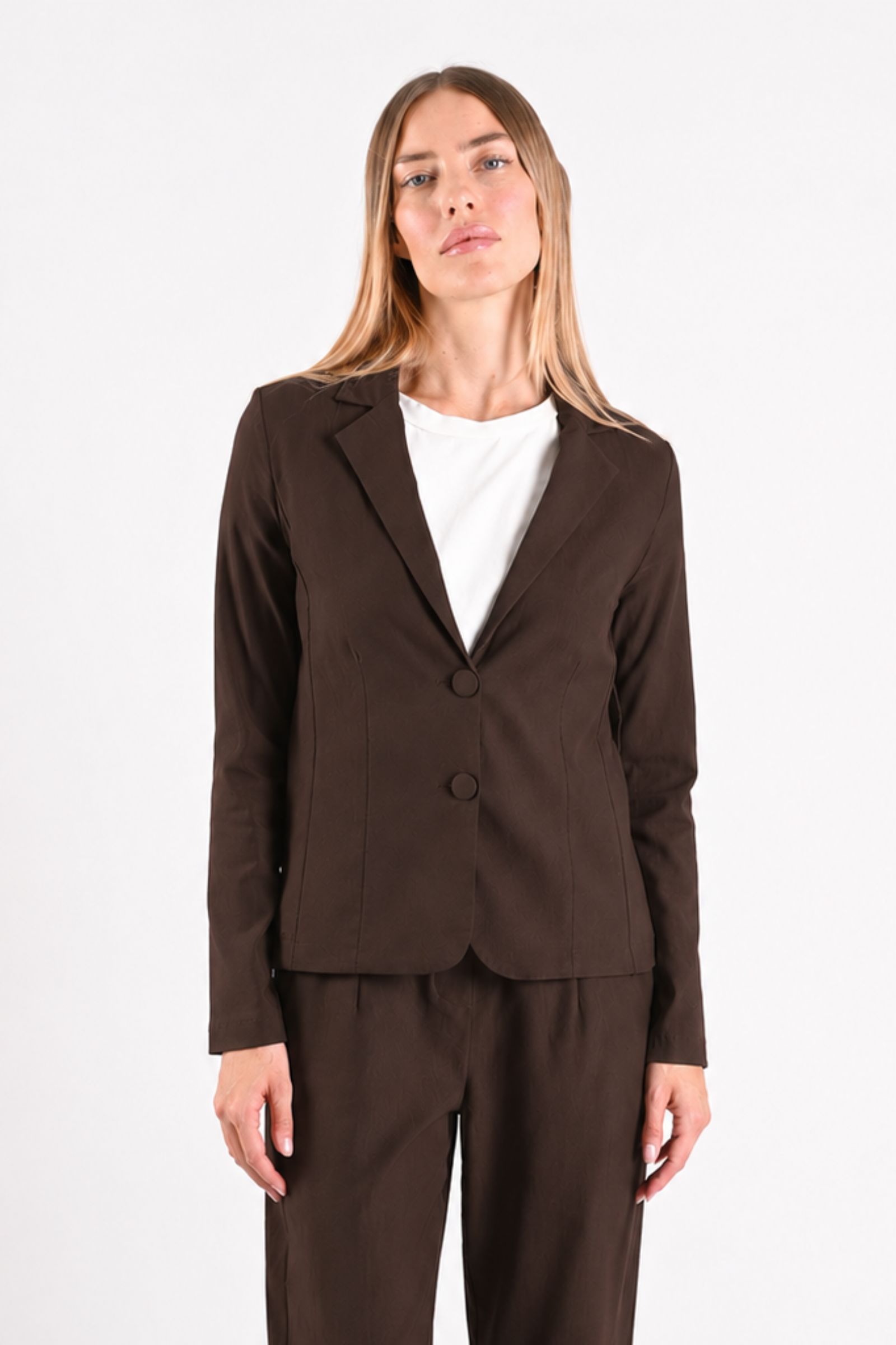 AM934-06_MORO GIACCA BLAZER IN BENGALINA MONOPETTO - Moro, M