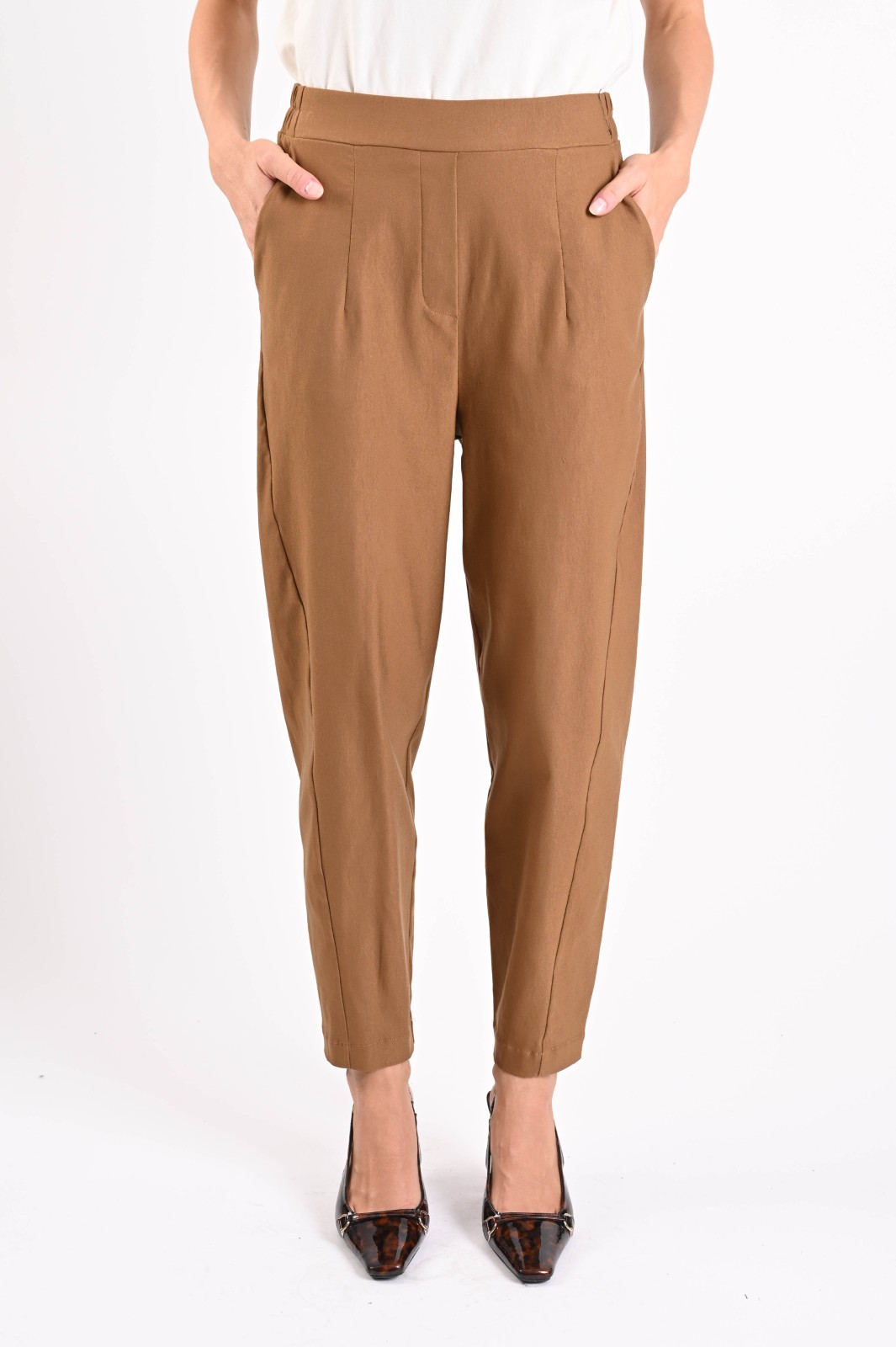AM935-06_CAMMELLO PANTALONE IN BENGALINA SLIM FIT - Cammello, M