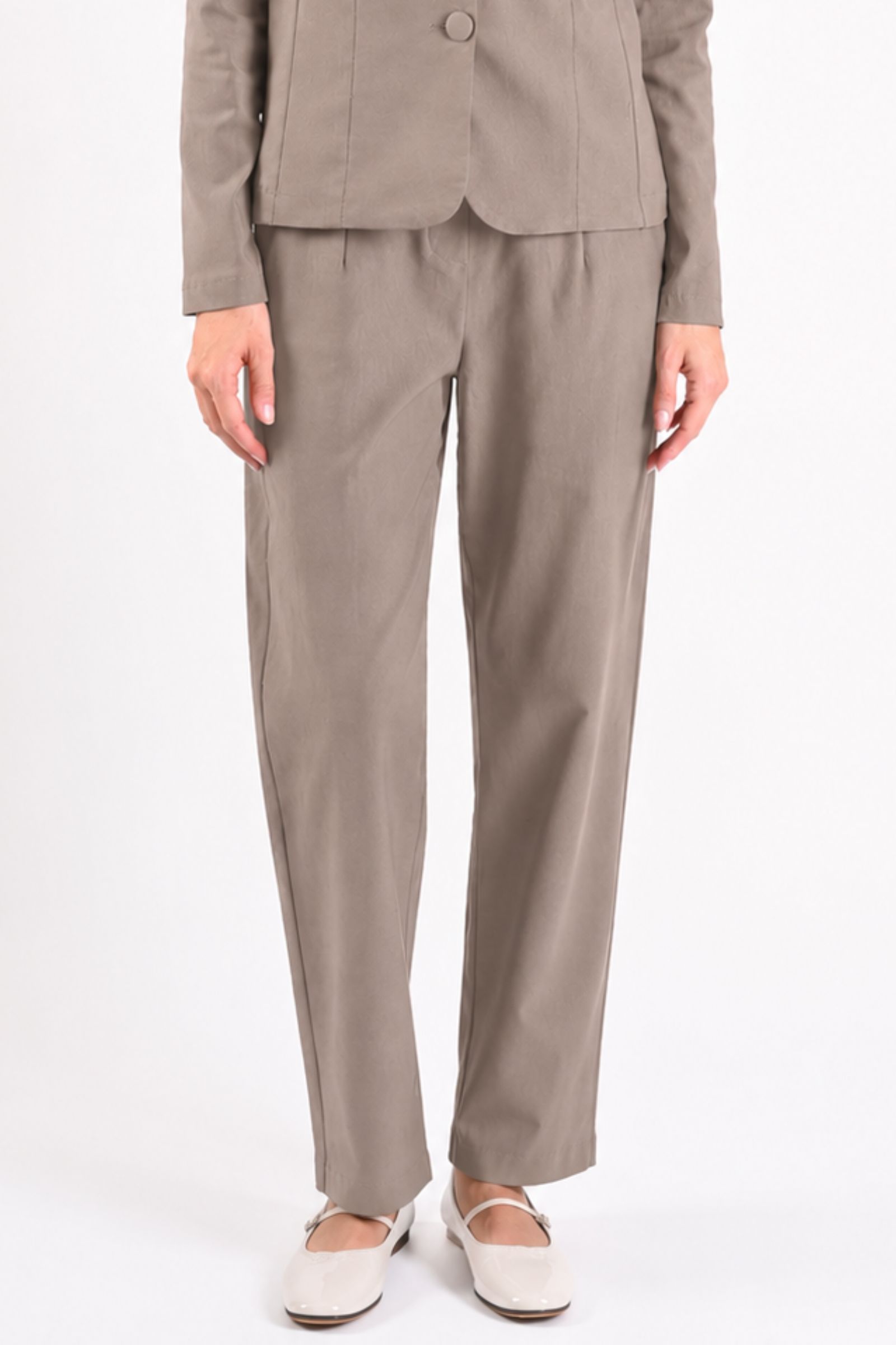 AM935-06_TORTORA PANTALONE IN BENGALINA SLIM FIT - Tortora, L