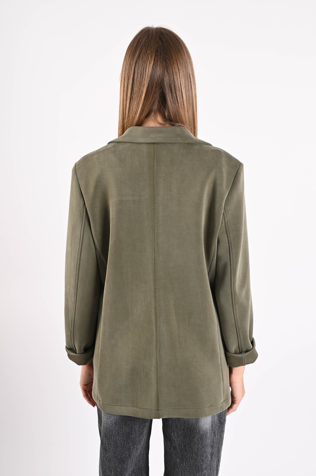 BLAZER IN TESSUTO MORBIDO EFFETTO TUTA - immagine 3