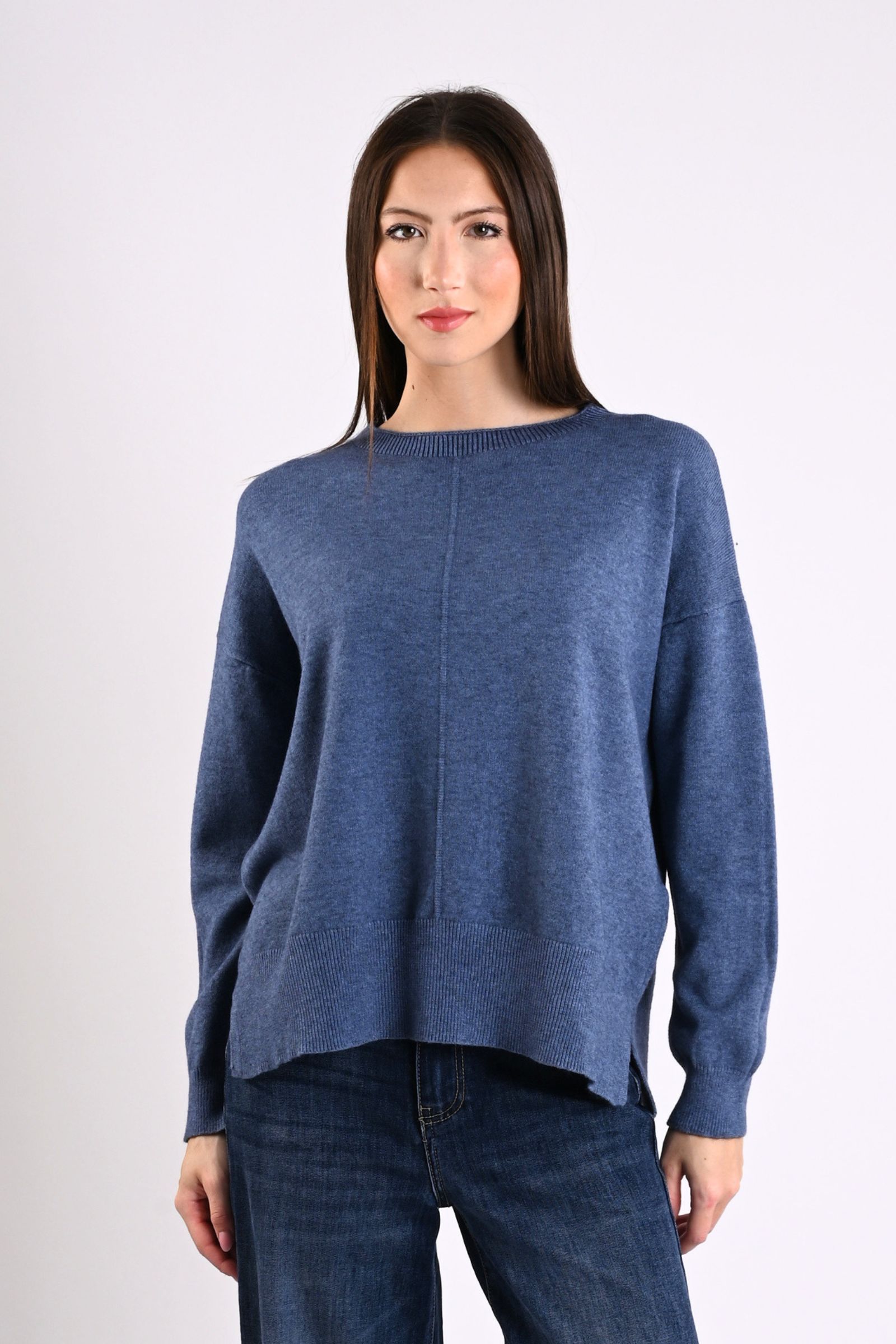 MAGLIONE GIROCOLLO CON CUCITURA CENTRALE - immagine 2