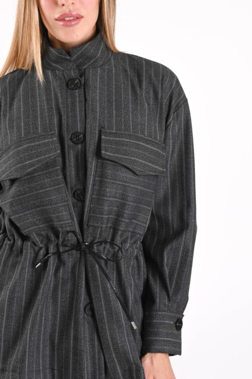 Alternative view of GIACCA CAMICIA GESSATA CON COULISSE IN VITA