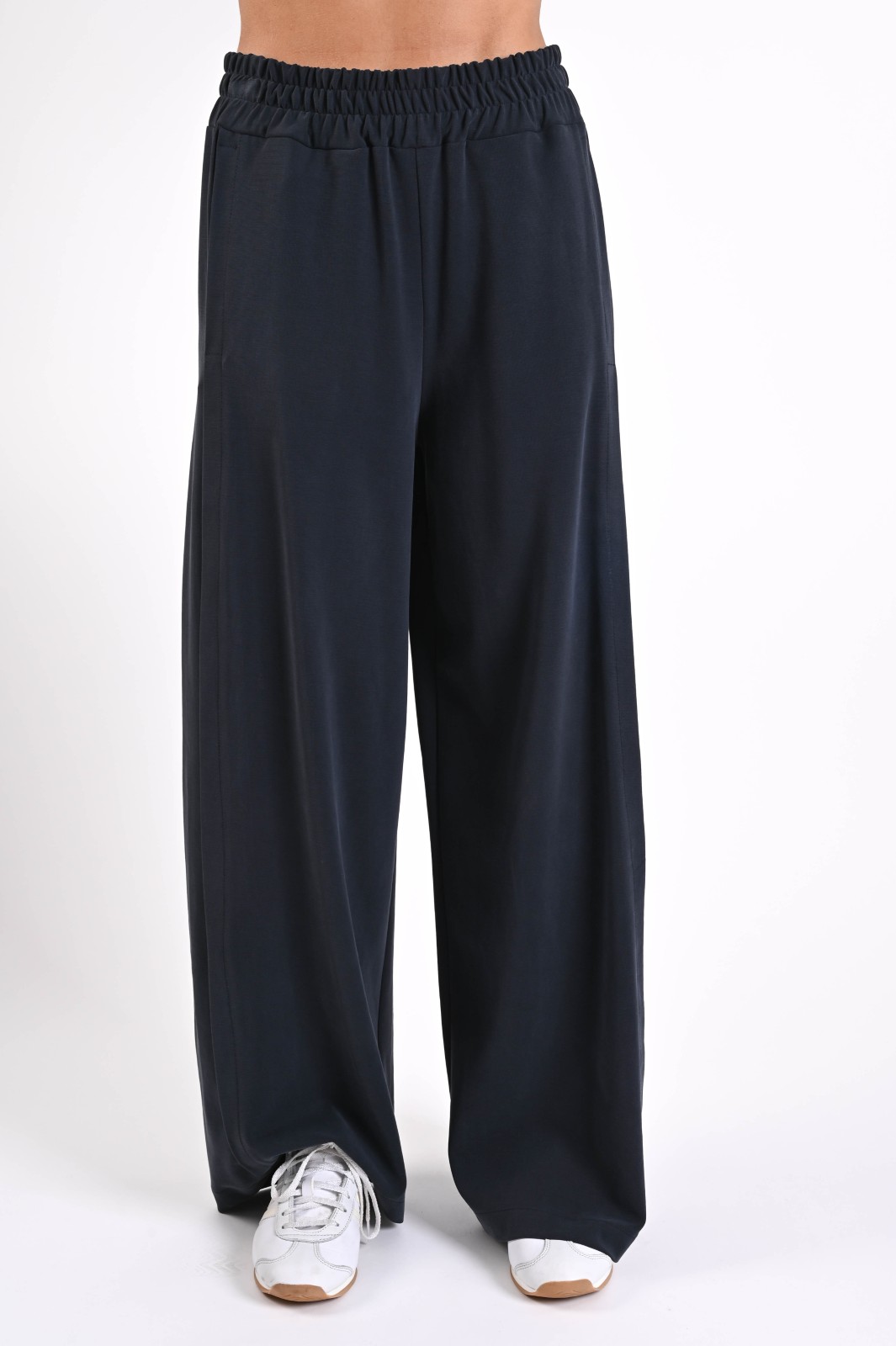 LM81395-06_BLU PANTALONE PALAZZO MORBIDO CON VITA ELASTICIZZATA - Blu, L