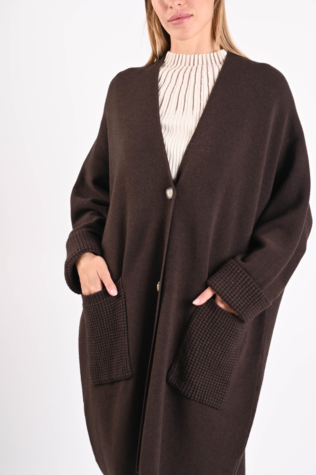 CARDIGAN LUNGO CON TASCHE - immagine 5