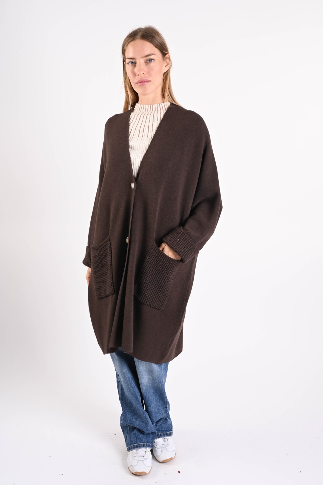 CARDIGAN LUNGO CON TASCHE - immagine 8