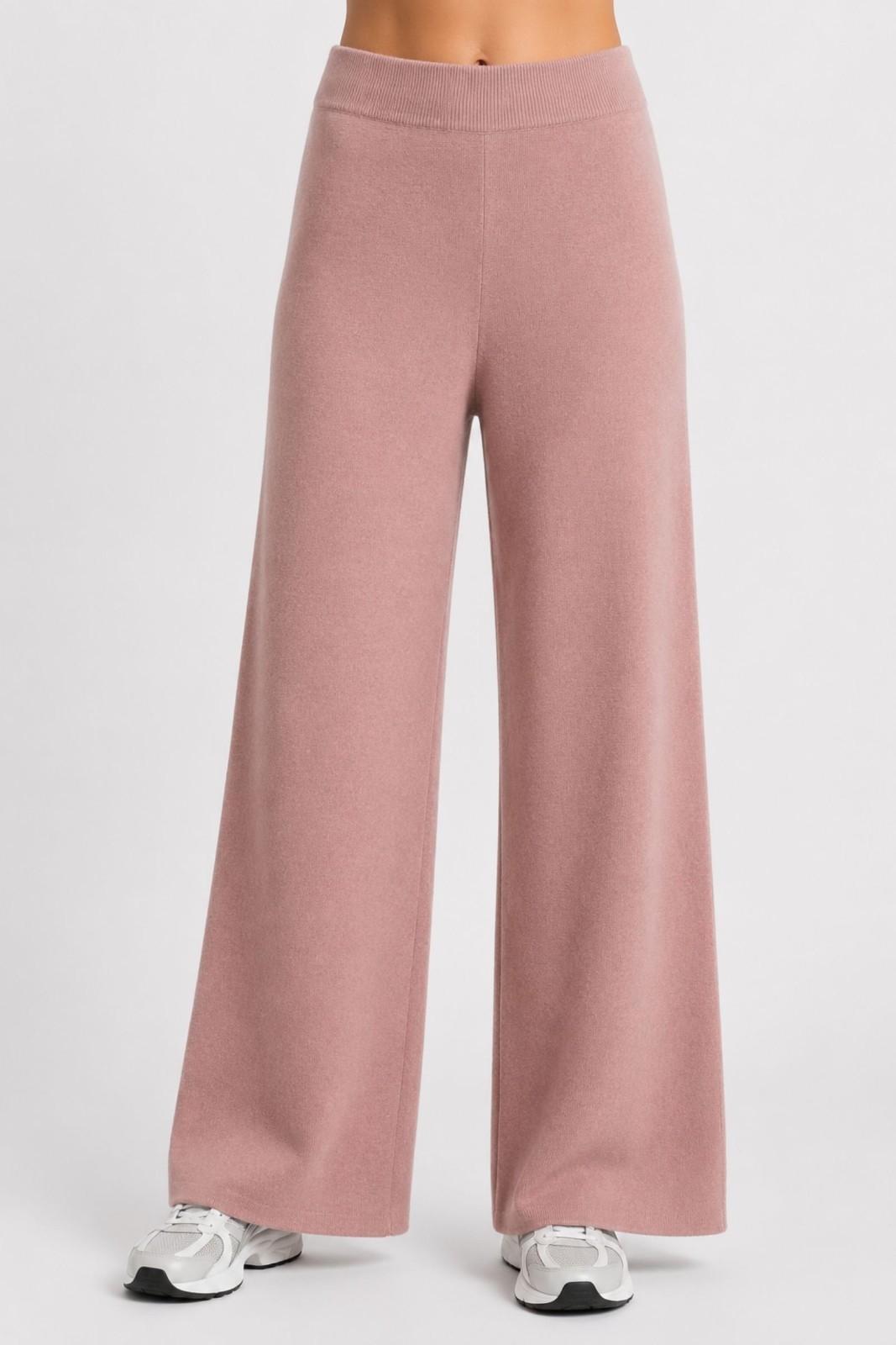 M8349-06_ROSA PANTALONI A PALAZZO IN MAGLIA - Rosa, TU