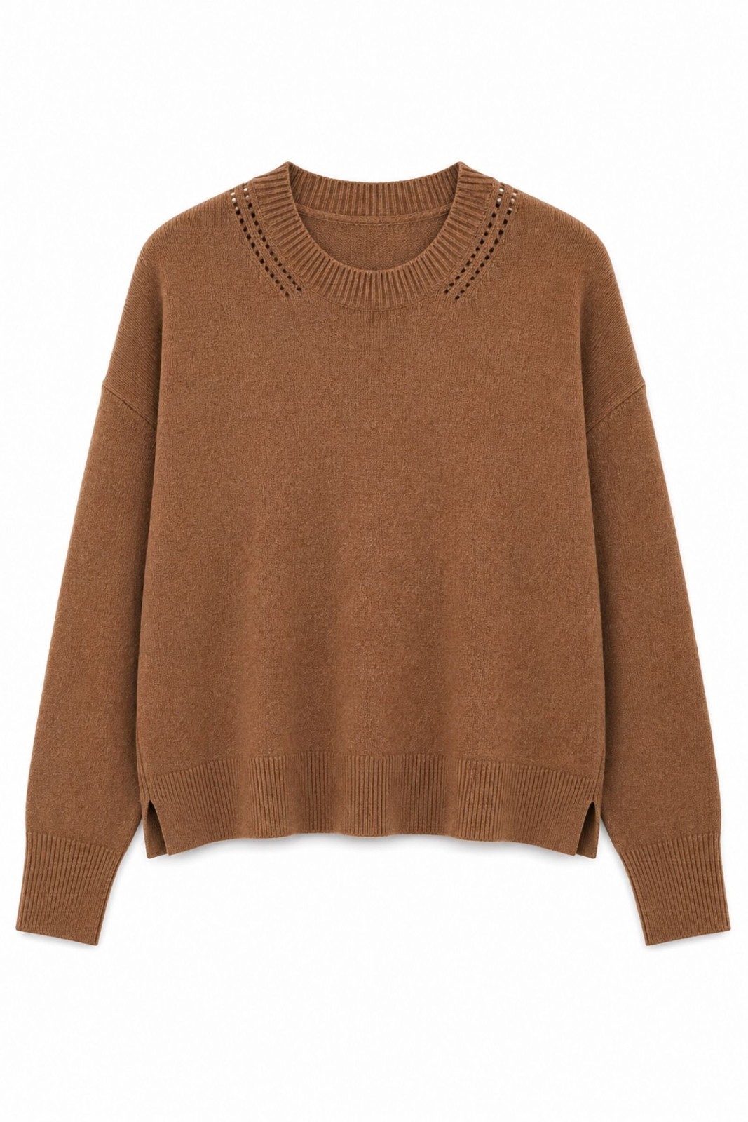 M9653-06_MOKA MAGLIA CON DETTAGLIO TRAFORATO SUL COLLO - Moka, TU