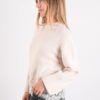 MAGLIONE SCOLLO ROTONDO CON INSERTO IN PIZZO SUL FONDO - immagine 2