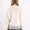MAGLIONE SCOLLO ROTONDO CON INSERTO IN PIZZO SUL FONDO - immagine 3