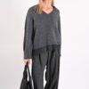 MAGLIONE CON SCOLLO A V E INSERTO IN PIZZO SUL FONDO - immagine 5