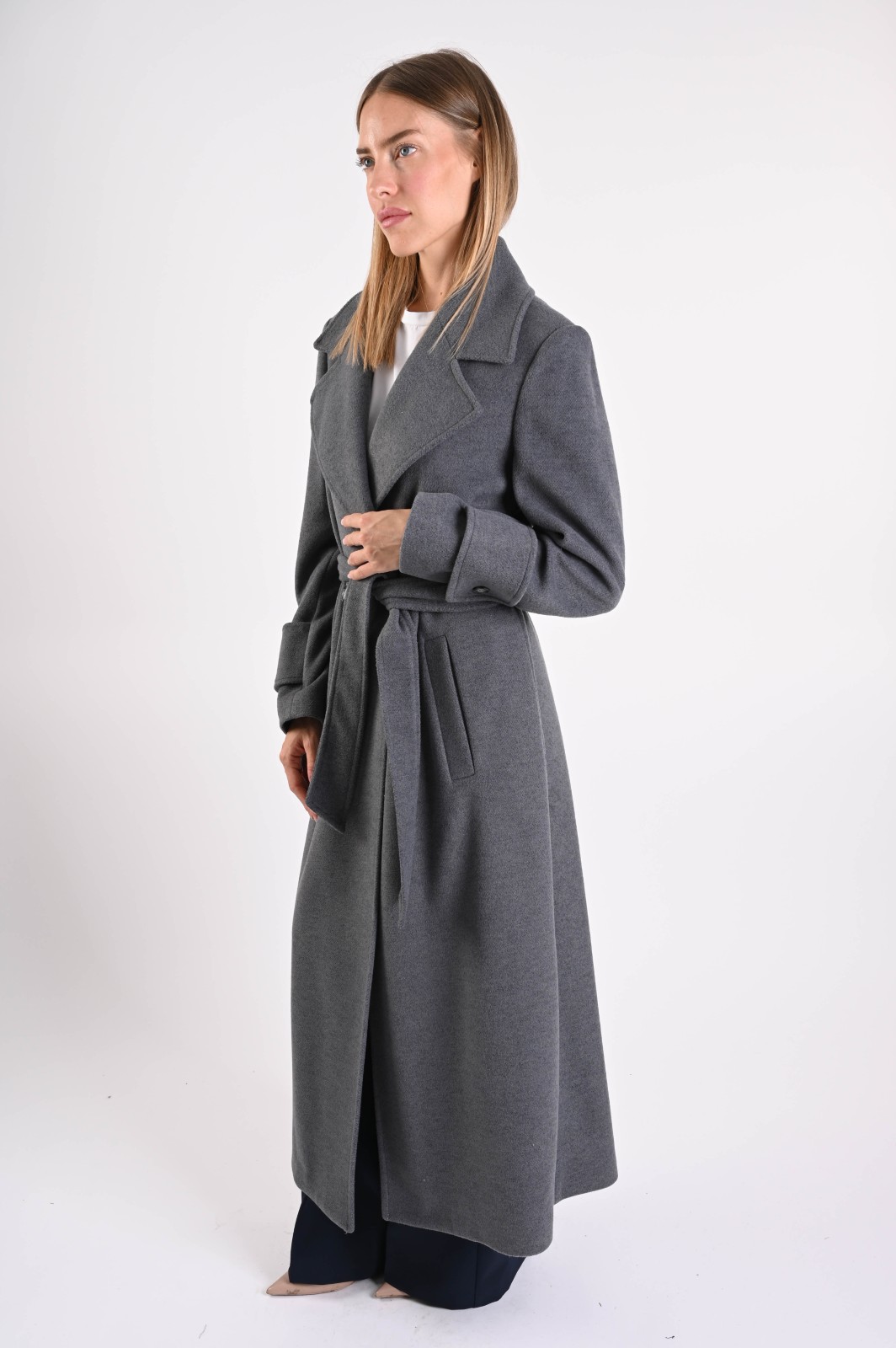 CAPPOTTO LUNGO CON CINTURA - immagine 3