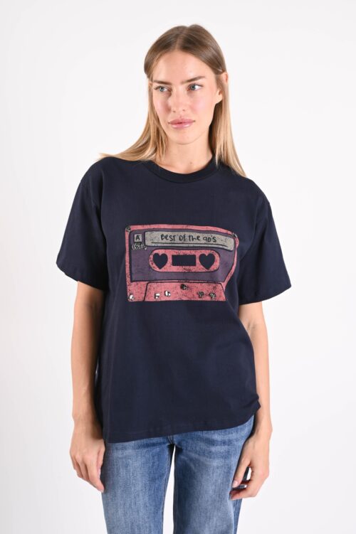 Alternative view of T-SHIRT CON STAMPA CASSETTA VINTAGE