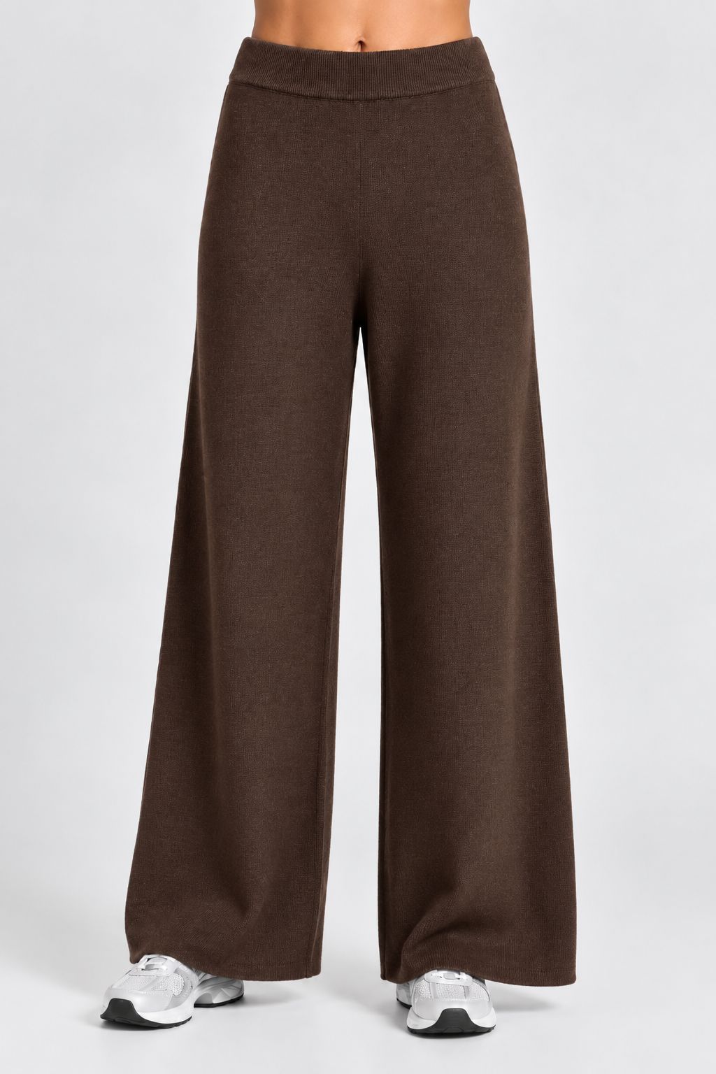 Pantaloni palazzo in maglia marrone PANTALONI A PALAZZO IN MAGLIA - Moor, TU