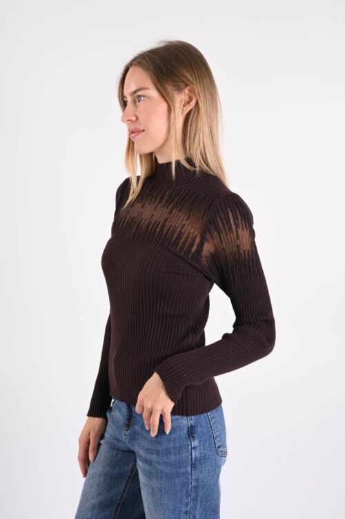 Alternative view of MAGLIA A COSTINE CON EFFETTO SEMITRASPARENZA