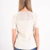 MAGLIA A MANICHE CORTE CON EFFETTO SEMITRASPARENZA AL COLLO - immagine 3