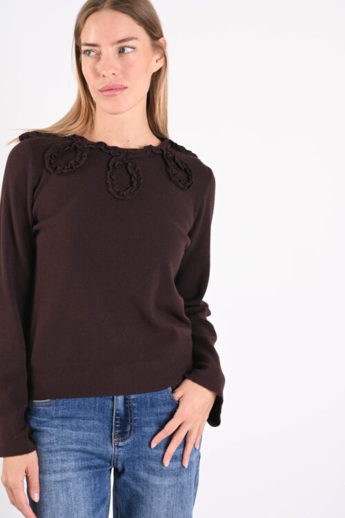 MAGLIA CON APPLICAZIONI FLOREALI 3D