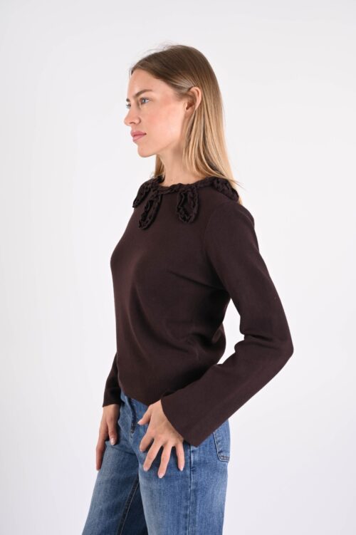 Alternative view of MAGLIA CON APPLICAZIONI FLOREALI 3D