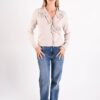 CARDIGAN CON VOLANT E FIORI APPLICATI - immagine 4