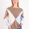 MAGLIONE GIROCOLLO CON FANTASIA ROMBI - immagine 2