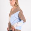 MAGLIONE SCOLLO A V CON FANTASIA ROMBI - immagine 2