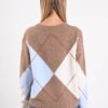 MAGLIONE SCOLLO A V CON FANTASIA ROMBI - immagine 3