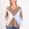 MAGLIONE SCOLLO A V CON FANTASIA ROMBI - immagine 5