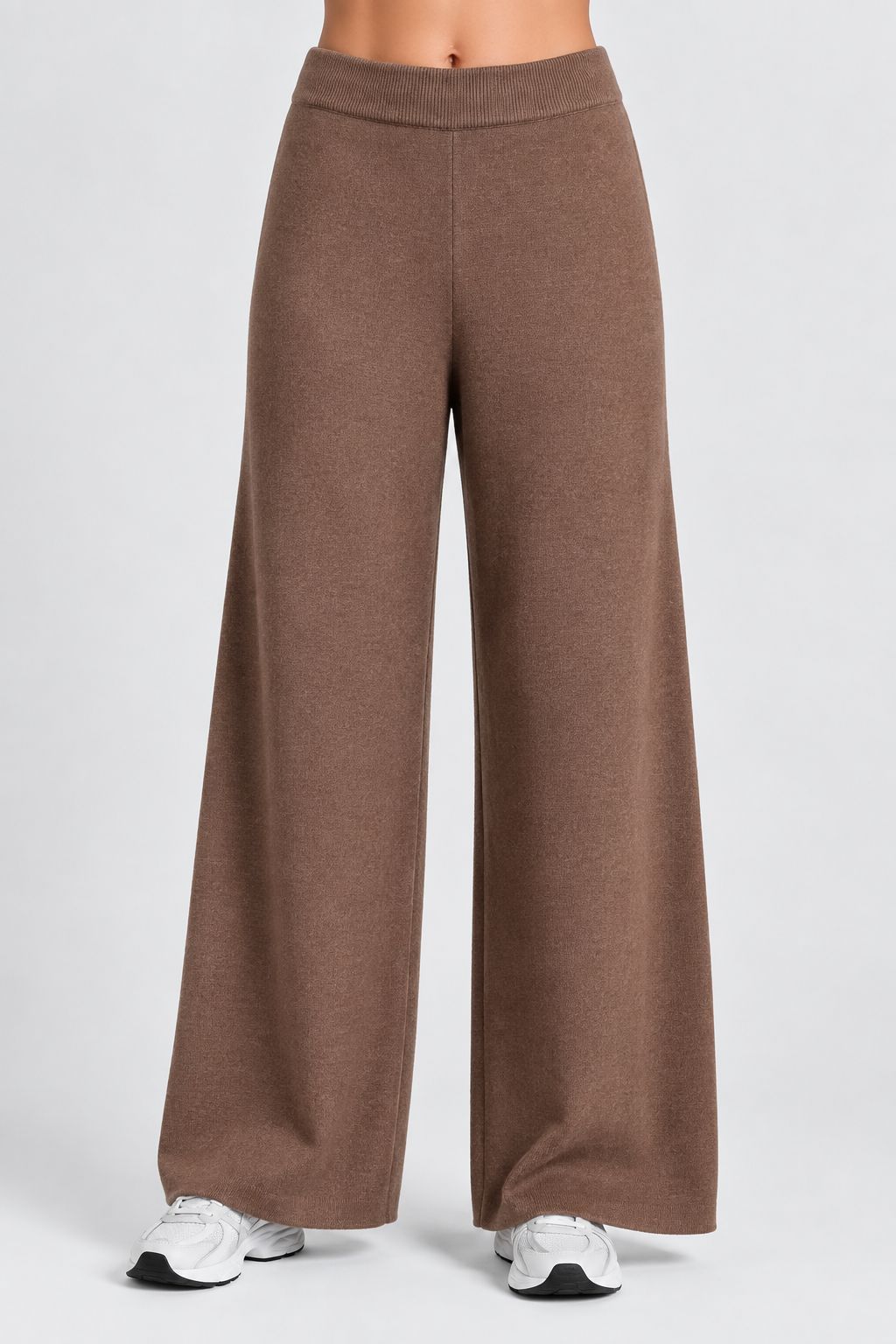 a41f8395-1bb9-410e-a6f3-c25d879ae00d PANTALONI A PALAZZO IN MAGLIA - Moka, TU