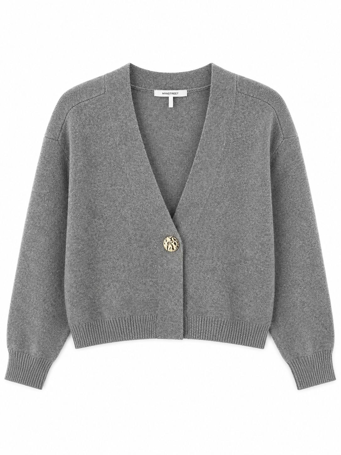 a82ea066-c134-4c05-a7c4-c00d9be38f24 CARDIGAN CORTO CON BOTTONE - Grigio, TU