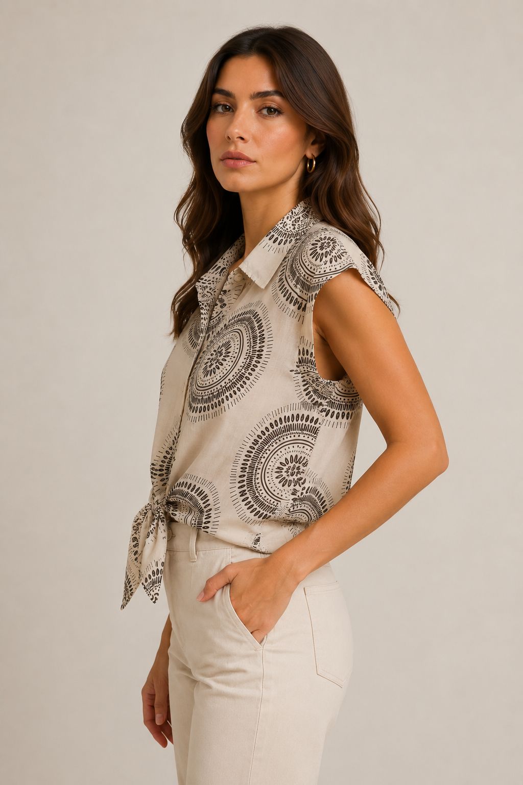 CAMICIA SMANICATA CON STAMPA GRAFICA - immagine 2