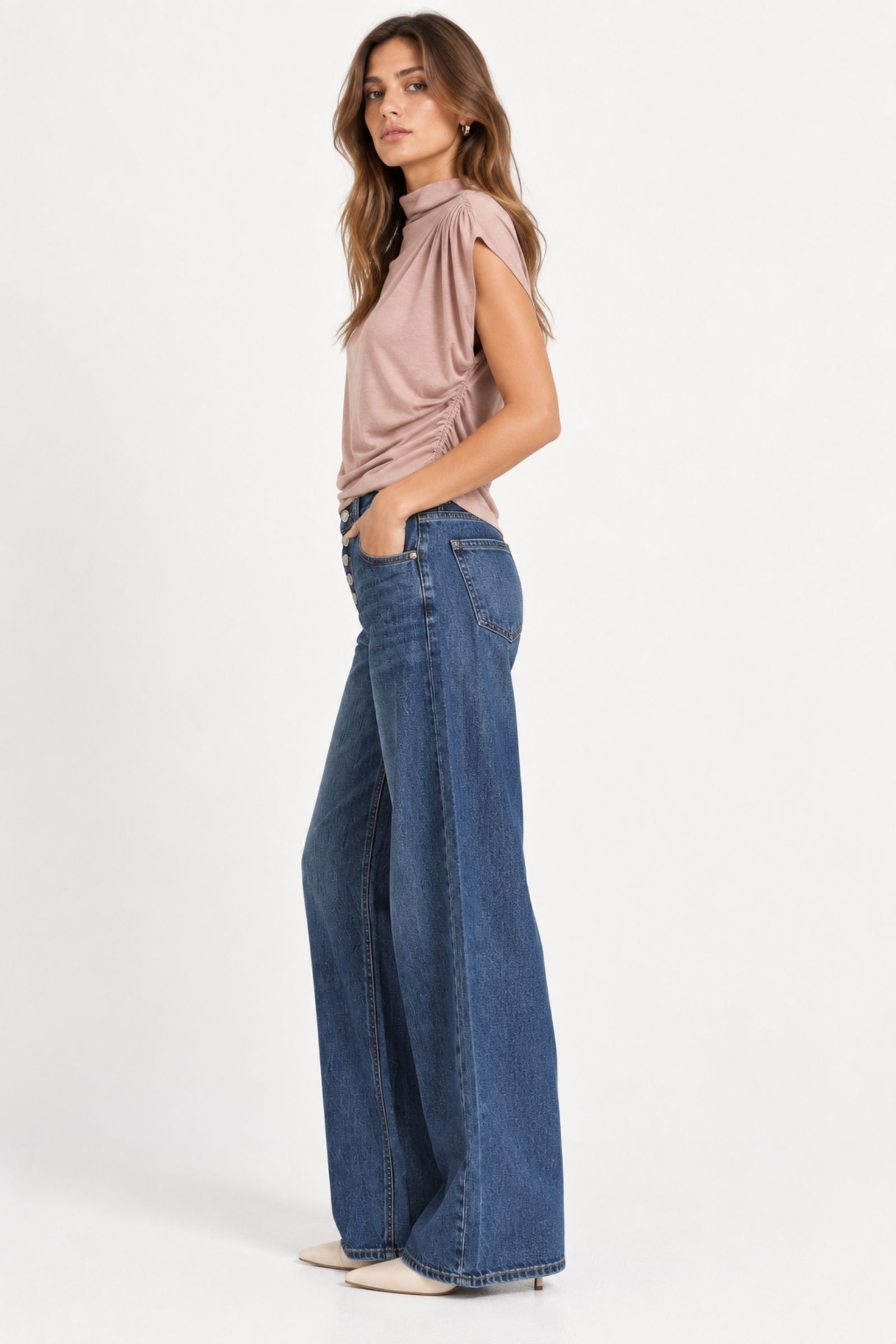 JEANS CON BOTTONI FRONTALI - immagine 4