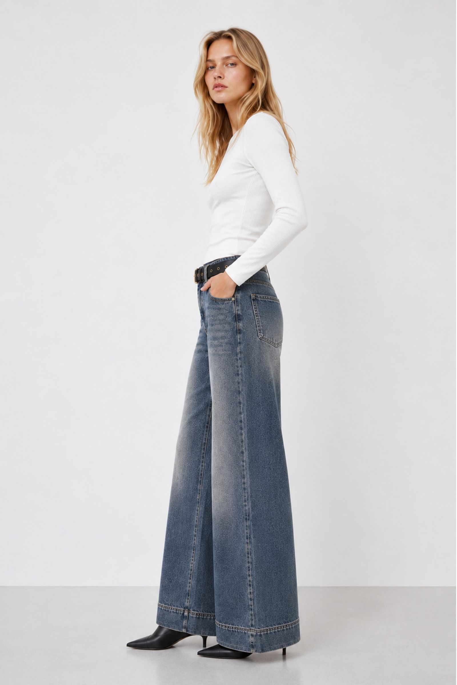 JEANS CULOTTE CON CINTURA - immagine 3
